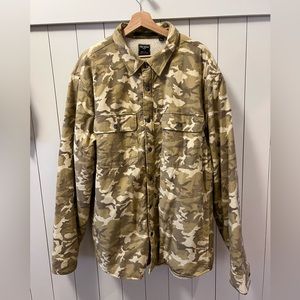 Todd Snyder x Three Looms Basecamo Camo Sherpa Shirt Jacket Worn Once 2XL